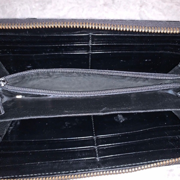 Gucci GG Imprime Zip Around Long Wallet Black PVC/Leather Authentic GUC - Picture 4 of 12